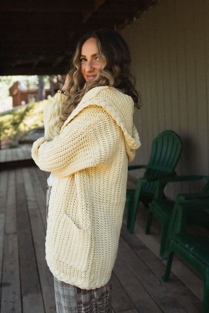 Sweet Melody Chunky Knit Cardigan - Yellow