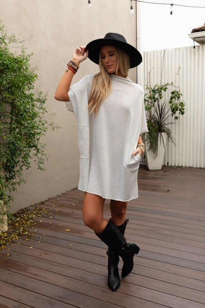 The Nest Laid Back Luxe Dress - Light Heather Gray