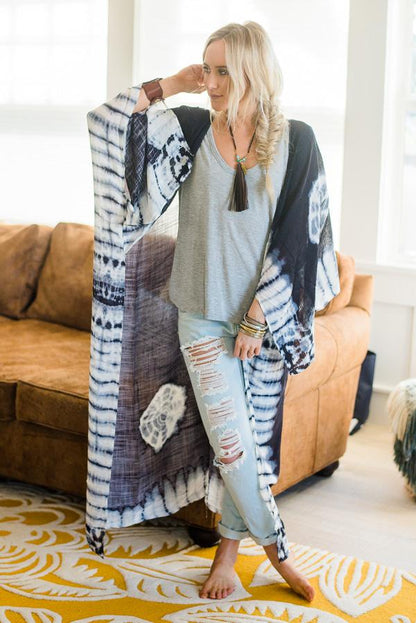 Spellbound Tie Dye Kimono - Black
