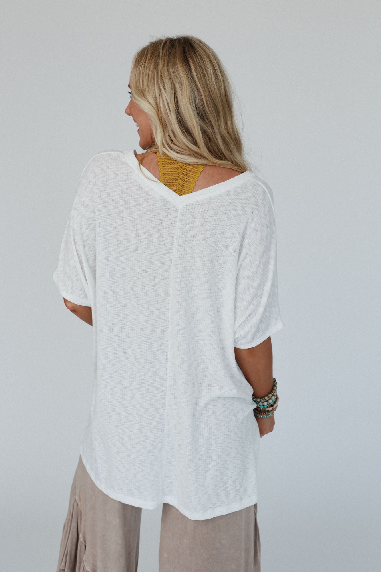 The Nest Warm Nights V Neck Top - Ivory