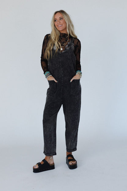 Brooke Pocket Jumpsuit - Ash Black
