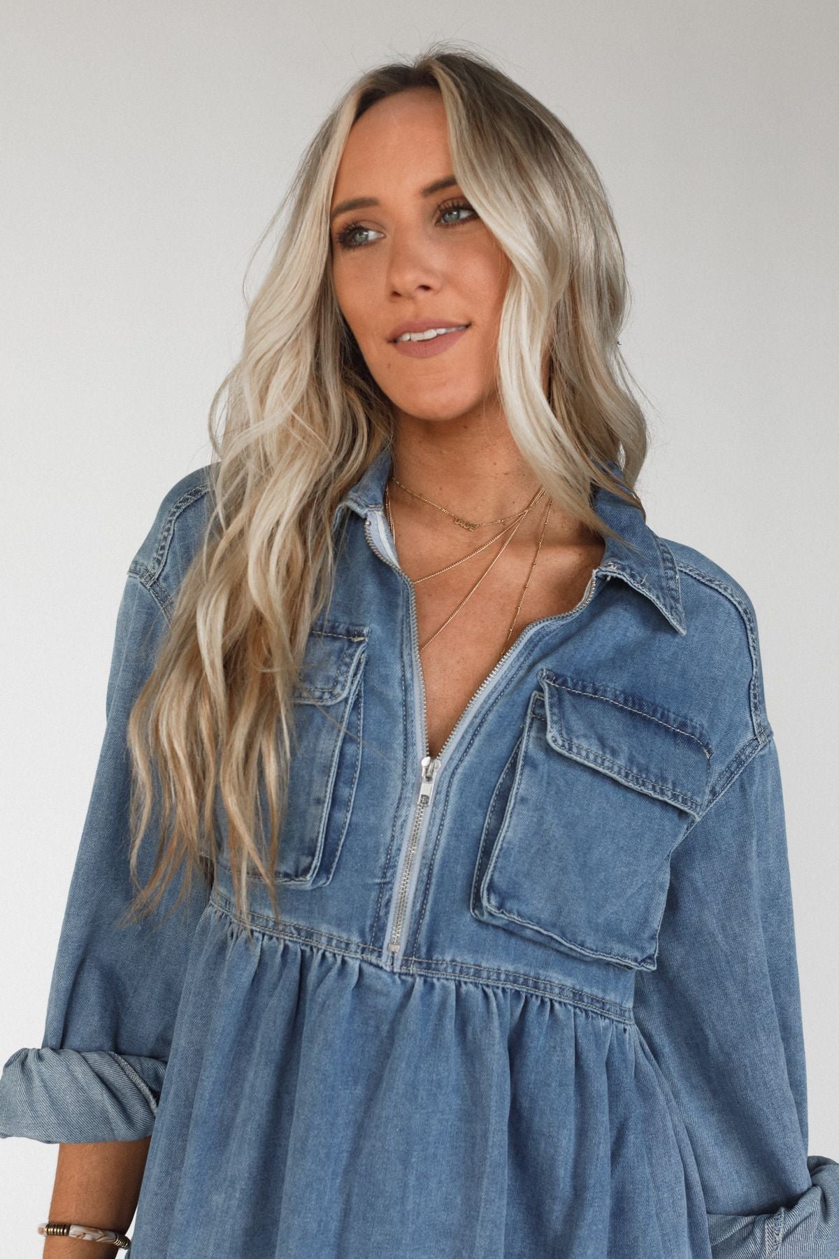 Wild Willow Denim Maxi Dress - Light Denim