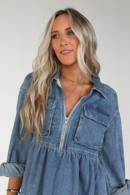 Wild Willow Denim Maxi Dress - Light Denim