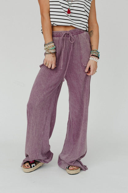 Relaxing Robin Wide Leg Pant - Purple