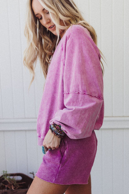 Hibiscus Haze Pullover - Orchid