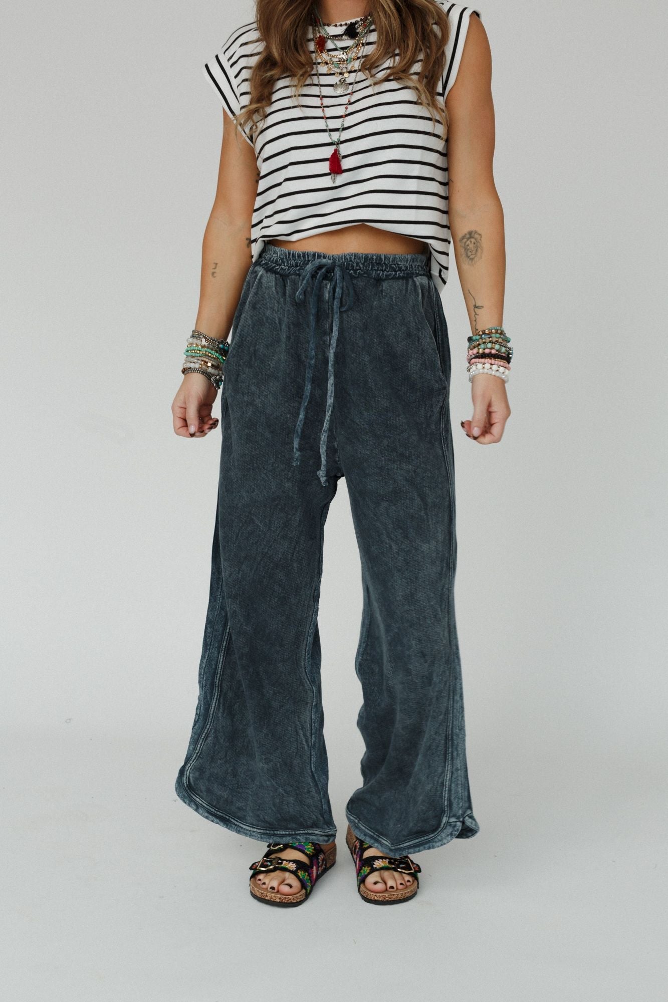 The Nest So Comfy Wide Leg Pant Petite Length - Navy
