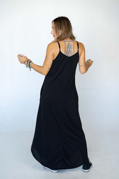 The Nest Perfect Round Hem Bralette Maxi Dress - Black