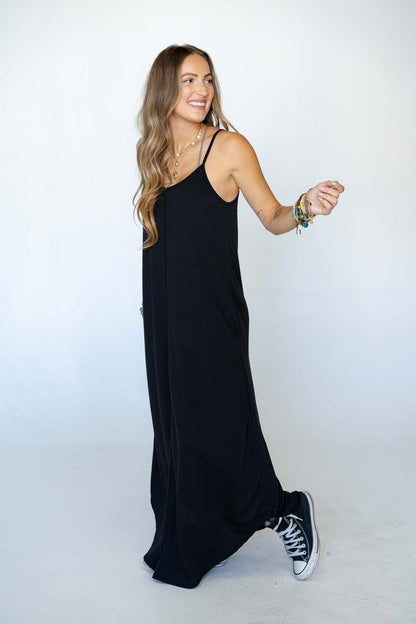 The Nest Perfect Round Hem Bralette Maxi Dress - Black