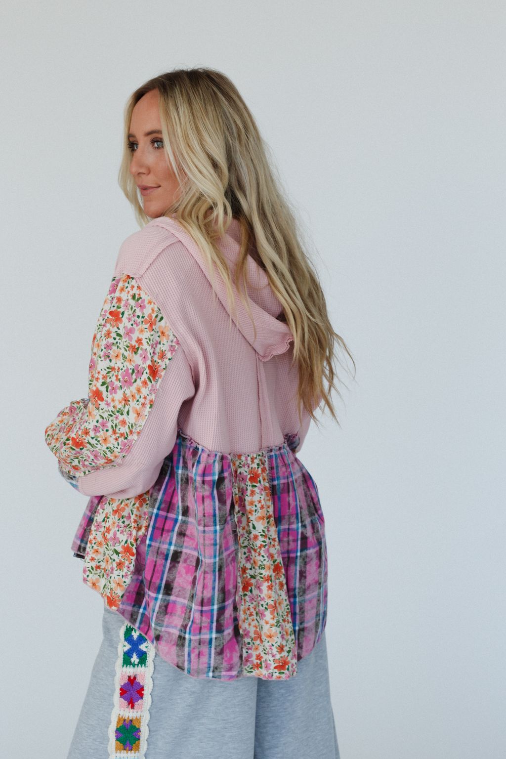 Blossom Check Jacket - Pink