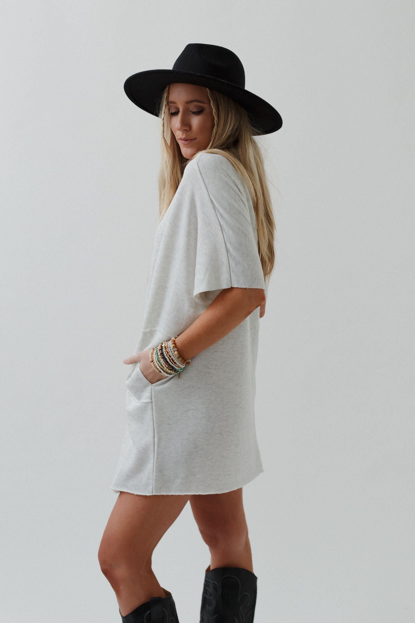 The Nest Laid Back Luxe Dress - Light Heather Gray
