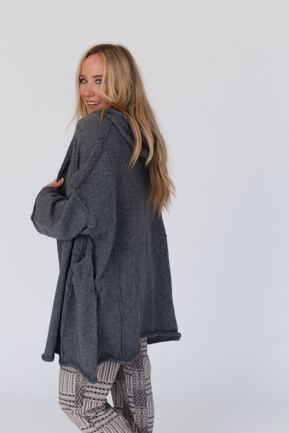 Charlie Oversized Cardigan - Charcoal