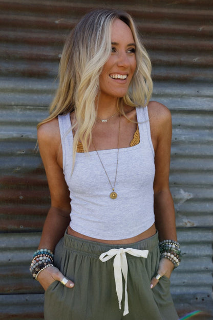 Cotton Skies Cami Top - Heather Gray