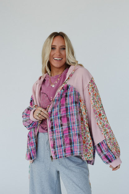 Blossom Check Jacket - Pink