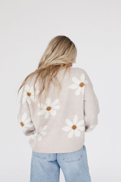 Daisy Path Sweater - Beige