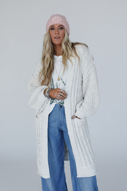 Warm Embrace Chunky Knit Cardigan - Cream