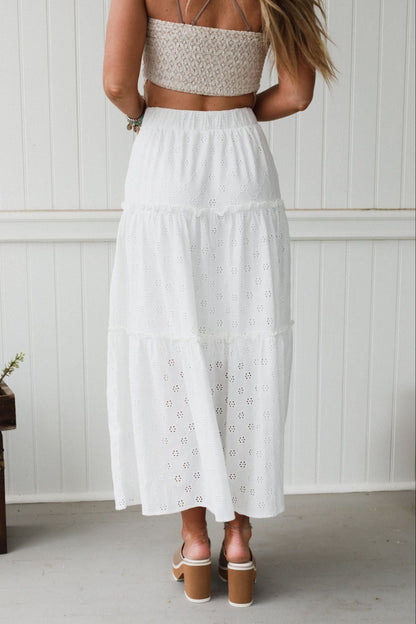 Sweet Briar Eyelet Skirt - White