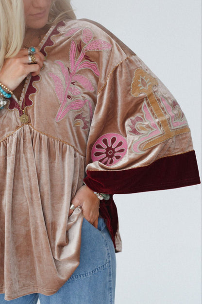 Velvet Charm Tunic - Khaki