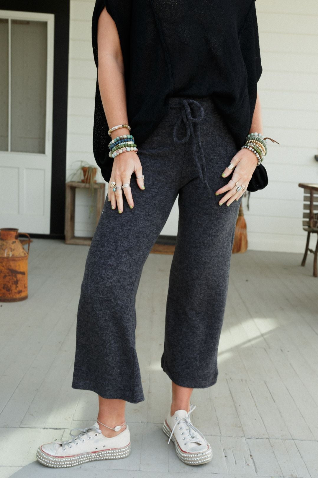 Celebration Soul Drawstring Pants - Black