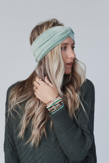 Everyday Velvet Headband - Sage